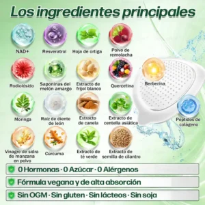𝐆𝐞𝐧𝐚𝐲𝐮® Parche de Microagujas Nano Avanzado 10 en 1 con Moringa, Berberina y NAD+(𝐒𝐨𝐥𝐨 𝐮𝐧𝐚 𝐯𝐞𝐳 𝐚𝐥 𝐝í𝐚, 𝐜𝐚𝐦𝐛𝐢𝐨𝐬 𝐯𝐢𝐬𝐢𝐛𝐥𝐞𝐬 𝐞𝐧 𝟕 𝐝í𝐚𝐬) 𝐏𝐚𝐫𝐚 𝐨𝐛𝐞𝐬𝐢𝐝𝐚𝐝, 𝐏𝐈𝐄𝐋 𝐅𝐋𝐎́𝐂𝐈𝐃𝐀, 𝐝𝐢𝐚𝐛𝐞𝐭𝐞𝐬, 𝐚𝐩𝐧𝐞𝐚 𝐝𝐞𝐥 𝐬𝐮𝐞ñ𝐨, 𝐩𝐫𝐨𝐛𝐥𝐞𝐦𝐚𝐬 𝐚𝐫𝐭𝐢𝐜𝐮𝐥𝐚𝐫𝐞𝐬 𝐲 𝐦á𝐬